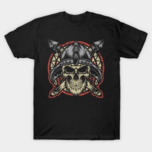 Vintage Vikings Skull Art T-Shirt